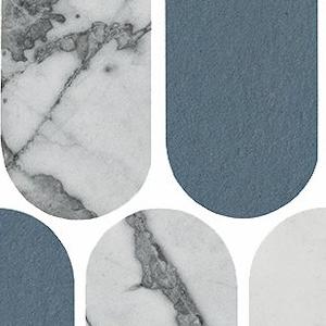 Mosaico Ovale Invisible Grey-Cielo