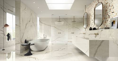 Marble effect wall tiles
