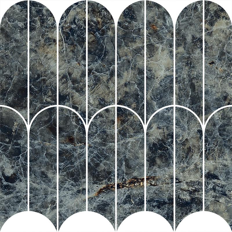 Marazzi ALLMARBLE Mosaico a Ventaglio Quarzo Bluegrey 29,8x29,8 cm 9.5 mm Lux