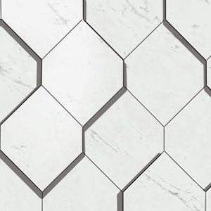 Carrara Pure Mosaico Esagono 3D