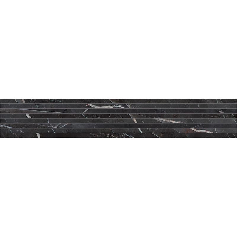 ITALGRANITI CHARM EXPERIENCE Listello Tratto Calacatta Black 120x20 cm 6 mm Lappato
