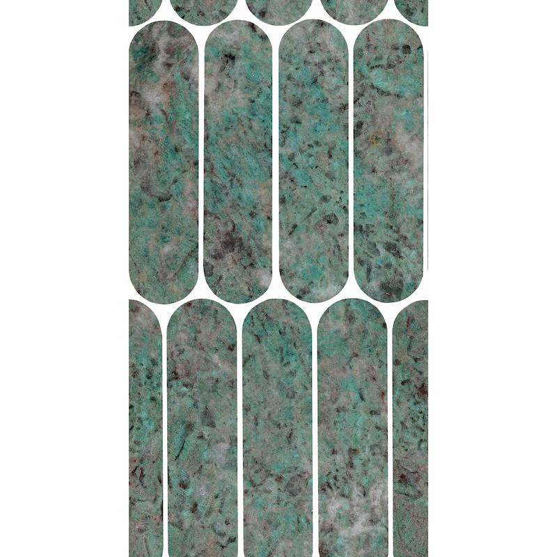 ITALGRANITI CHARM EXPERIENCE Mosaico Ovale Amazzonite 19,5x37 cm 9 mm Lappato