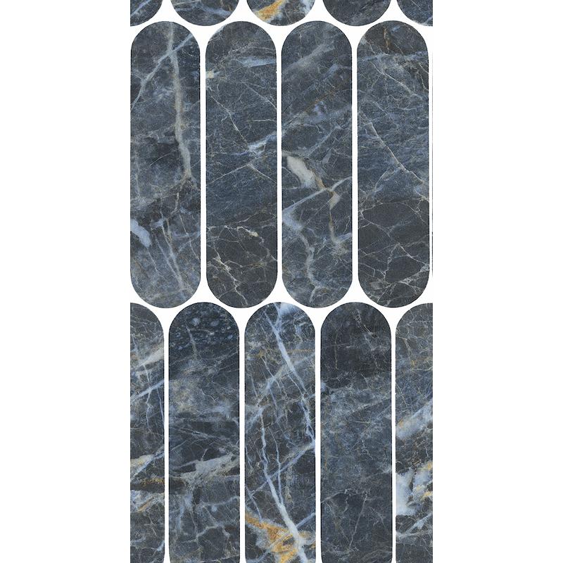ITALGRANITI CHARM EXPERIENCE Mosaico Ovale Blu Saint Laurent 19,5x37 cm 9 mm Lapped