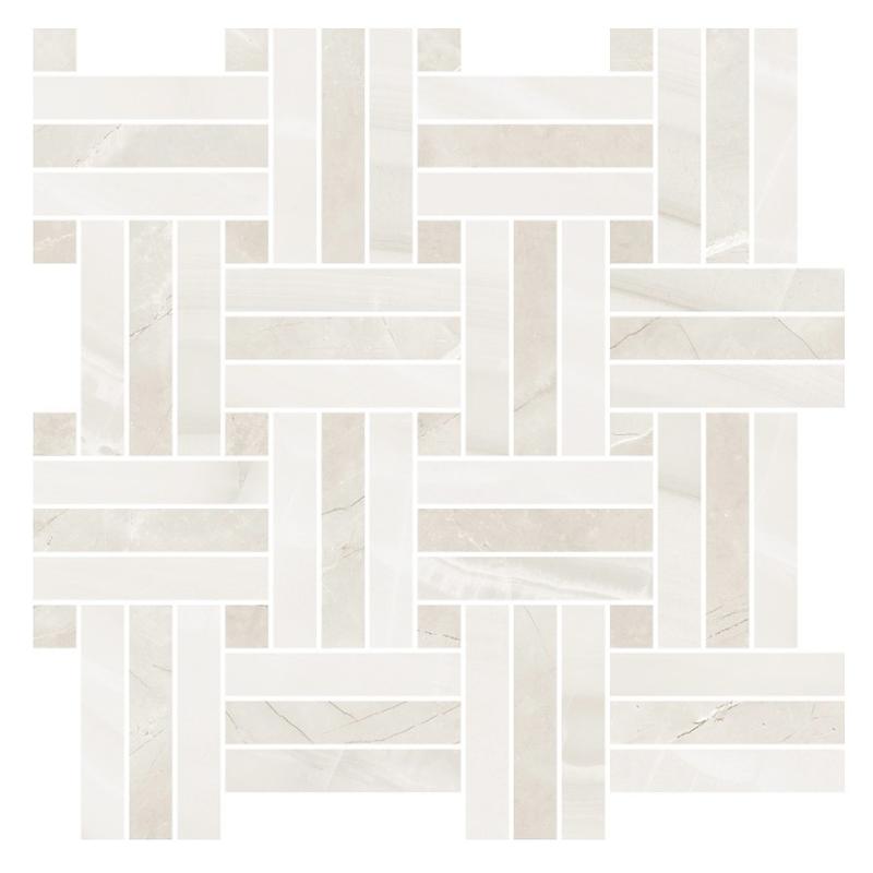 NOVABELL EXTRA Mosaico Intreccio Onice Bianco Pulpis Beige 30x30 cm 10 mm LEVIGATO