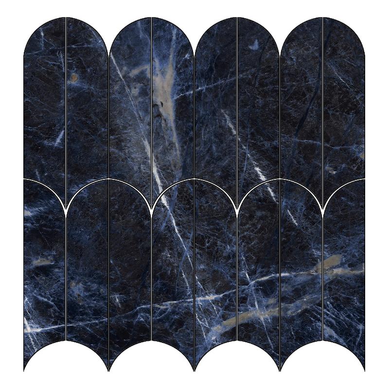 Marazzi ALLMARBLE Sodalite blu mosaico ventaglio 29,8x29,8 cm 10.5 mm Lux